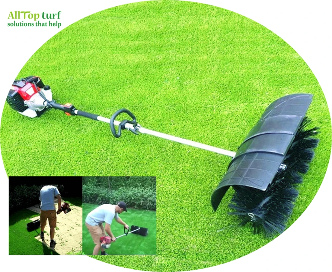 Handheld Turf Lawn Sweeper Portable Artificial Grass Brush Power Broom 