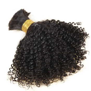 Human Braiding Hair Bulk No Weft Mongolian Afro Kinky Curly Bulk Hair For Braiding Remy Hair 3Pcs/Lot Crochet Braids