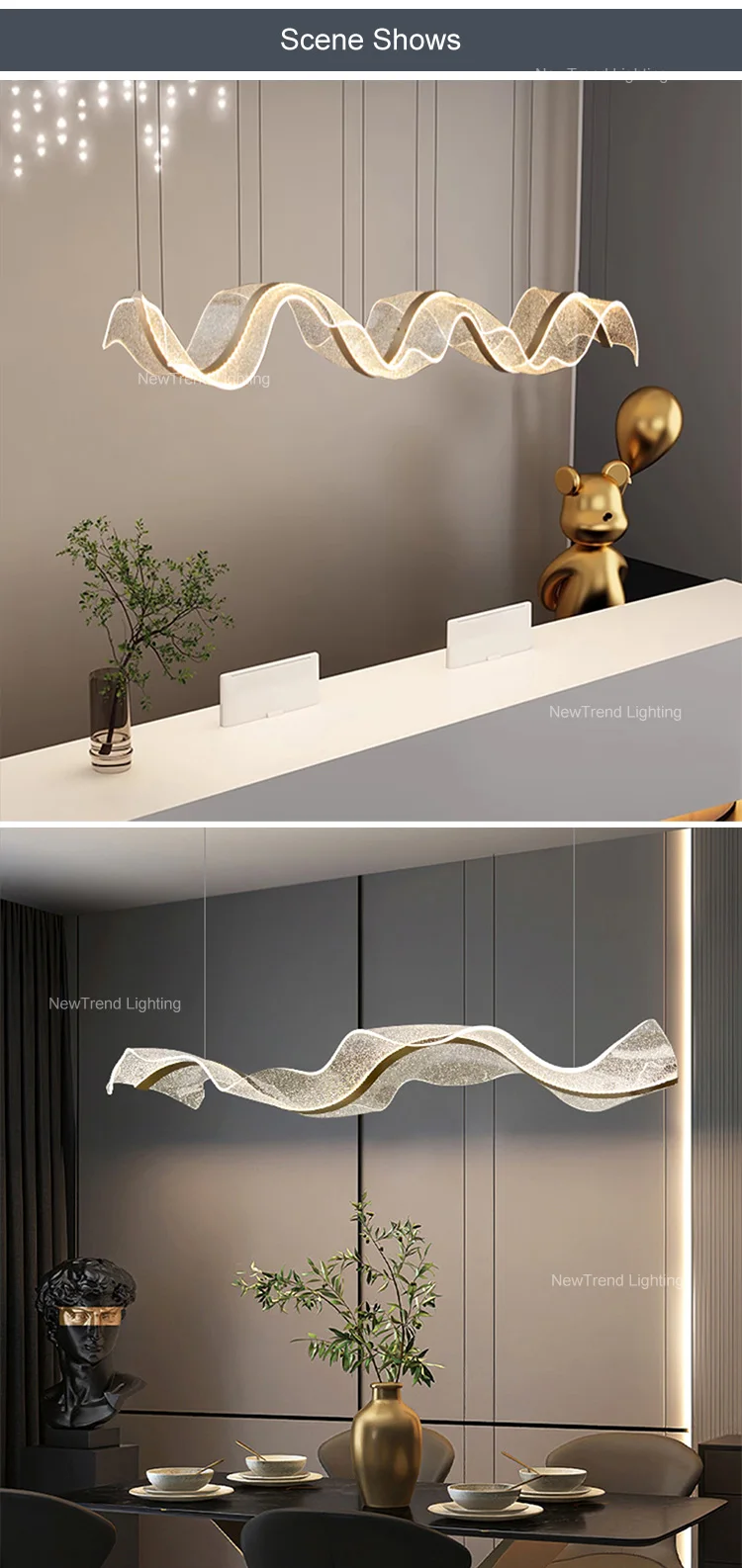 CPL-250 Modern Style Indoor Decoration Living Room Apartment Office Dinning Room Acrylic LED Chandelier Pendant Light factory