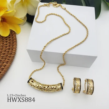 Wholesale 14k plated polynesian gold jewelry sets for women hawaiian style hawaiian jewelry
