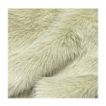 Cheap wholesale 40mm long pile fox fur fabric stock RTS polyester faux animal plush fabric for garment