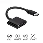 Cable Earphones Quality Choice 2 In 1 Usb Charging Music Adapter Cable Type-c Metal Jack Earphones Audio Splitter