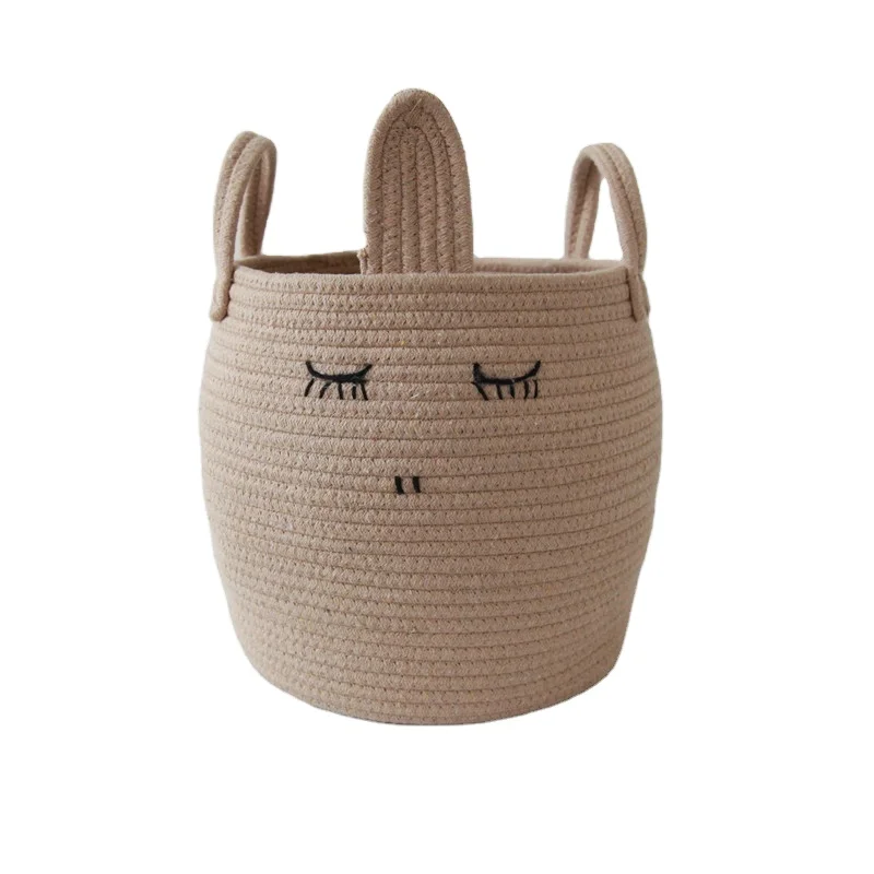 Hot Selling cotton rope Home Decoration Clothing Cartoon Storage Basket kids toy storage basket