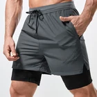 Sport Shorts Men Sportswear Double-deck Running Shorts 2 In 1 Beach Bottoms Summer Gym Fitness Training Jogging Short