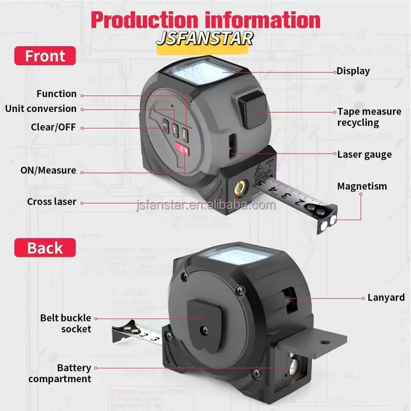 New Multifunction High Precision 40m Pocket Accuracy Best Brand Digital Laser Meter 3in1 Distance Measure