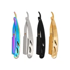 Razor Blade Hot Sale Stainless Steel Folding Design Shavette Straight Razor Replaceable Beard Cutting Blade