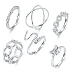 Rings Ringsrings 2021 New Creative Simple Retro Womens Jewelry Chunky 6 Piece Set Rings