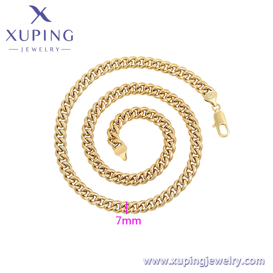 X000722278 Xuping Jewelry 14K Gold Color No Pendant Thick Necklace Charm Luxury Neutral Style fiine Jewelry Versatile Necklace