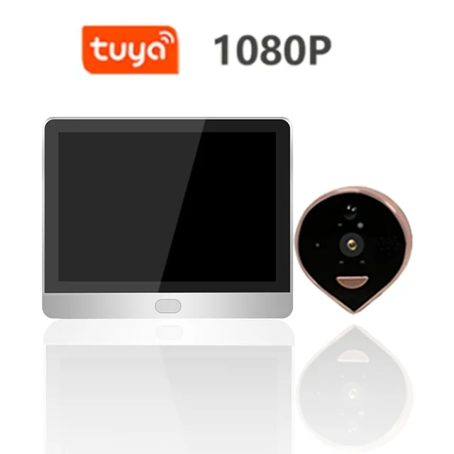 Tuya Smart 2MP WIFI Peephole Eyecat Camera Video Doorbell PIR Detection 4.3 ich LCD Screen Video Doorbell with Monitorl