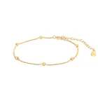 Sterling Silver 2021 New Design 14 K Gold Contracted Anklets Sterling Silver Women Foot Jewelery