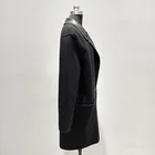 Women's Patch Pocket Bonded Double Breasted Snap Reversible Coat