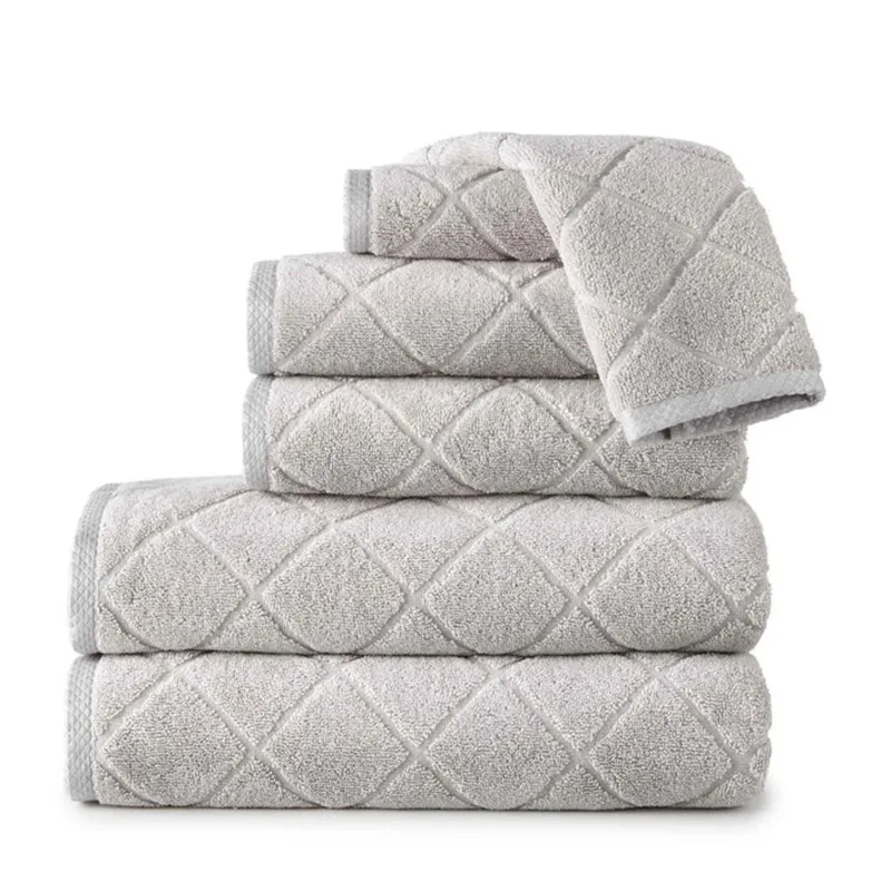 Turkish cotton towels top quality 6pcs bathroom towels set absorbent fluffy bath towels