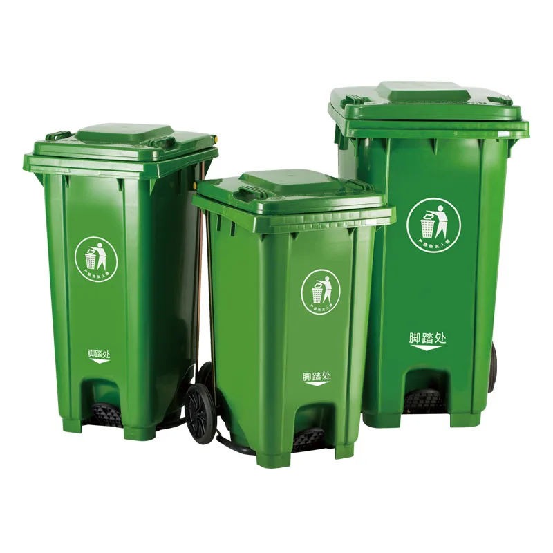 Wheeled Industrial Outdoor 120L Garbage Bin Container Plastic Waste Bin