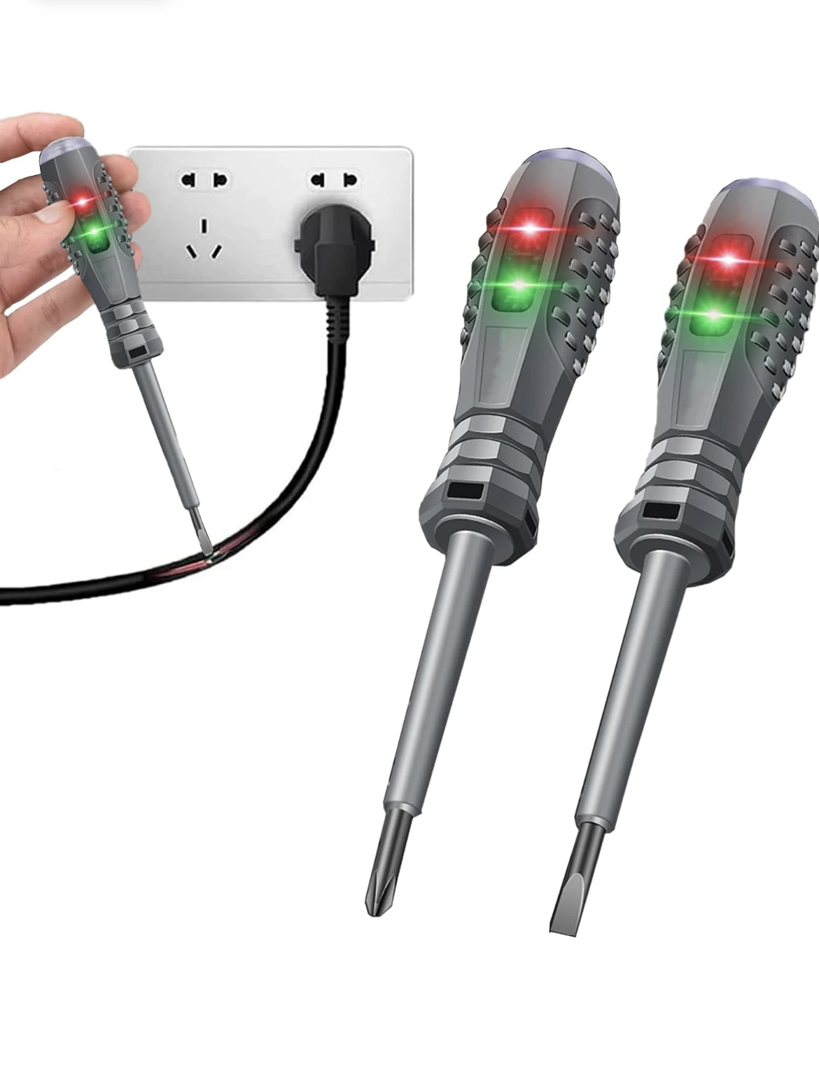 Insulated Voltage Tester Pencil with LED Light Magnetic Tip Ergonomic Power Detector Screwdriver Tools Electrical Screwdriver