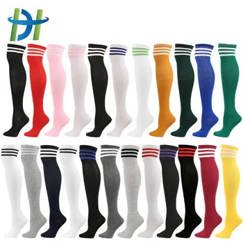 Wholesale striped knee socks Dance Compression Pilates Barre Cotton Knee Thigh Compression Socks women