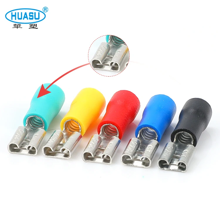 Good Quality Low Price Pre-insulated Spade Female Disconnect Crimp Cable Terminals 16-14 AWG Electrical Crimp Terminal Female