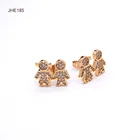 Earrings Jewelry JHE185 Champagne Gold Love Earrings Zircon Boy And Girl Jewelry Earrings