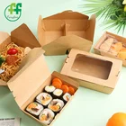 Paper Kraft Hot Sale Disposable Biodegradable Eco Friendly Paper Lunch Kraft Box Window