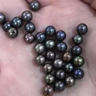 Wholesale Dyed Black Freshwater Pearl Round Good Luster Very Clean Surface Customized Colors Available
