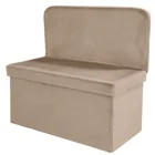 Stool Best Selling Living Room Furniture Velvet Folding Storage Pouf Stool Ottoman With Backrest