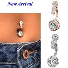 Rings Navel Trending Accessories Body Perforation Custom Round Cubic Zircon Ear Belly Button Rings Navel