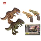 Electronic Battery Operated Dinosaur Toy Set Electronic Knock Down Tyrannosaurus Rex With Spray Light