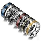 Mens Rings Band Black 8mm Mens Tungsten Carbide Wedding Rings Red Green Blue Dragon Comfort Fit Band