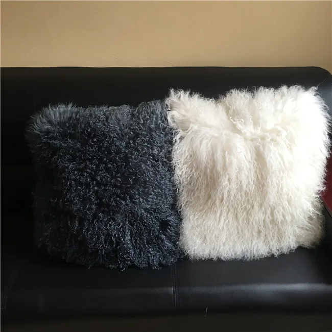 New Year lamb fur pillow Natural Colors