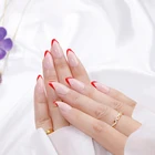 False Tip Nail French Design Almond Shape Nail Design Short Press On False Nails Full Cover ABS Nail Tips