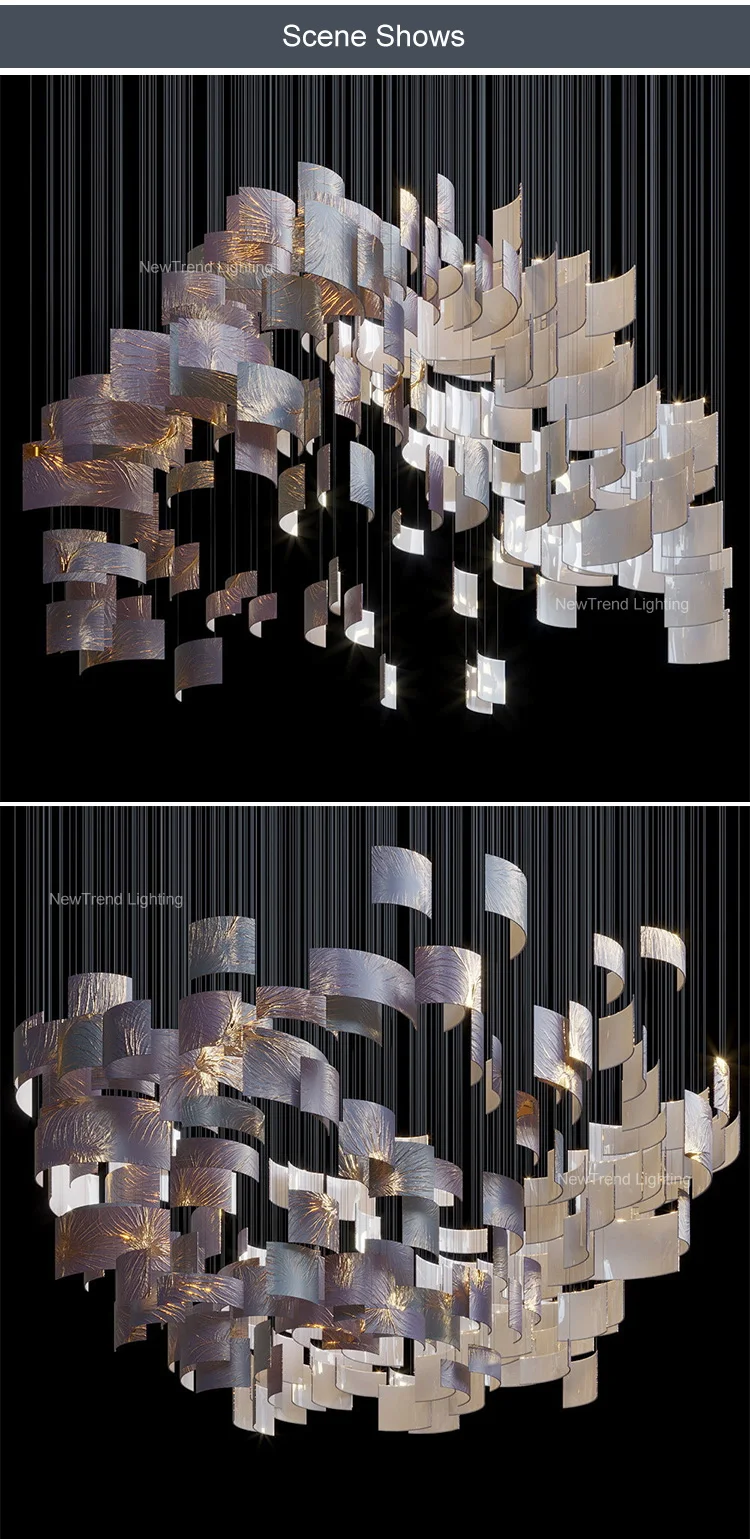 cpl 353 contempoarry custom indoor decoration lamp hotel villa staircase led chandelier light-4