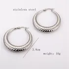 Hoop Earrings Earrings Wholesale Stainless Steel Hollow Screw Thread Hoop Earrings 2021