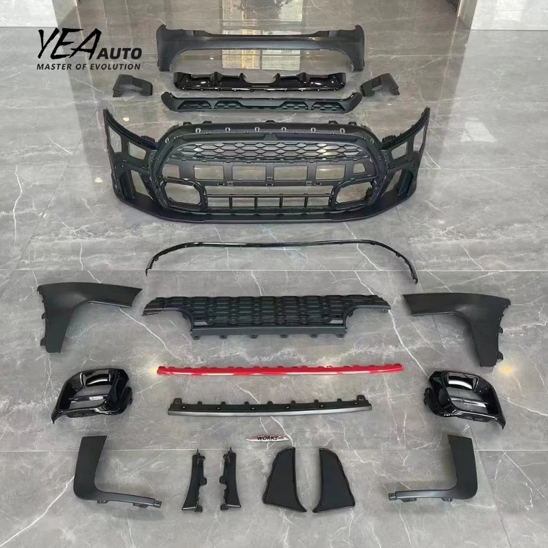 product front rear bumper set old to new version body kits for bmw mini cooper f55 f56 upgrade to 2022 jcw style body kit 2014 2021264-4
