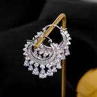 Zircon Zircon Circle Tassel With Crystal Diamond Sparkle Fashion Earrings Trend 2021Hoop Earrings