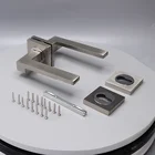 Handle Chrome Door Handle Simple Zinc Alloy Square Chrome Door Handle Sets For Interior Door