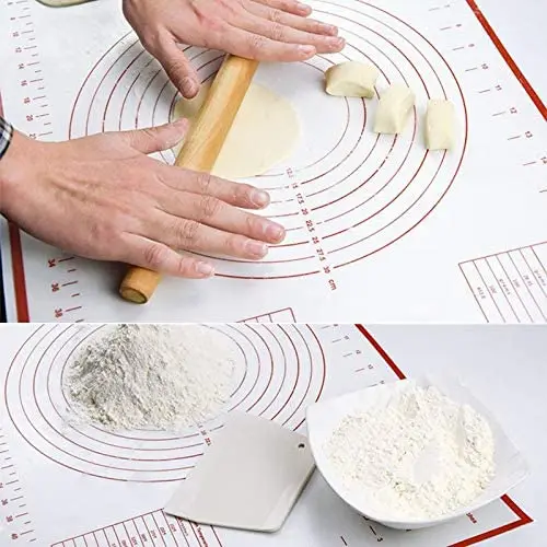 Non-Stick Silicone Baking Mat With Measurements - 20x28 Inch (50x70cm) Pastry Kitchen Mat
