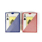 100% Poker Manufacturer Supplier Custom Both Sides Red And Blue 100% PVC Plastic Waterproof Casino Poker Cards