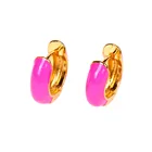 Earrings New Style Color Ear Buckle Ear Clip Copper Drop Oil European And American Earrings