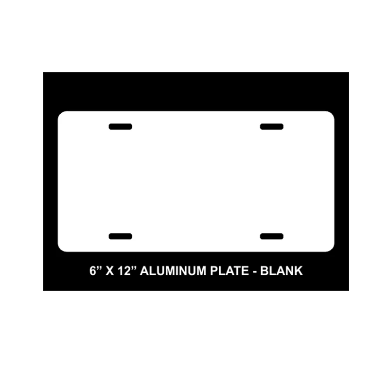 ALUMINUM LICENSE PLATE SUBLIMATION BLANKS 6"x 12" 