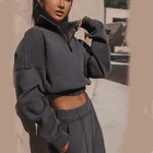 Pullover Hoodies Custom Wholesale Long Sleeve Lady Women Top Pullover Hoodies Crop Hoodies For Women