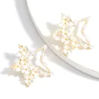 Star Earring Earrings Fashion Trendy Elegant Star Shape Design Shiny Clear Pearl Flower Stud Earring For Girls