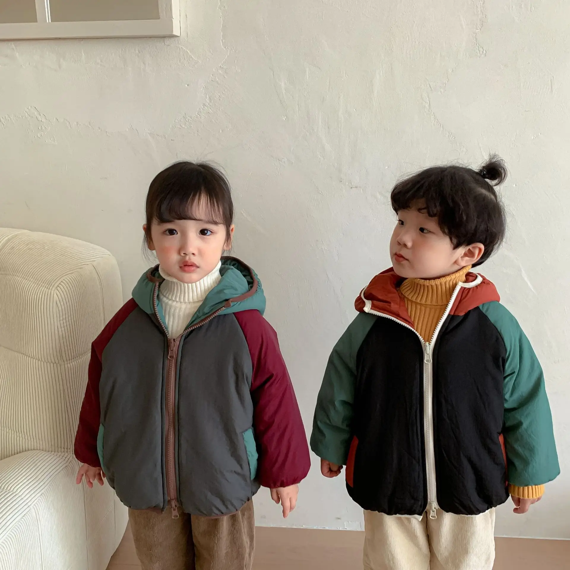 Children's Cotton Clothes On Both Sides Wear Thickened Boys' Clothing Winter Girls' Cotton Coat 2023 New Baby Cotton Jacket