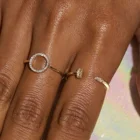 925 Sterling Silver Ring Silver DUBAI Jewelry 925 Sterling Silver Adjustable Pave Open Nailed Ring Women