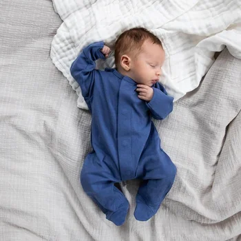 infant sleepsuit 100% Bamboo Fiber toddler Onesie Baby Kids Onesie Pajamas Bodysuit Sleeping Suit Magnetic Pajamas
