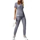 High Quality New Design Scrub Nurs Sublimation Medical Scrubs Joggers Uniforms Jacket Nursing Sets With Zipper