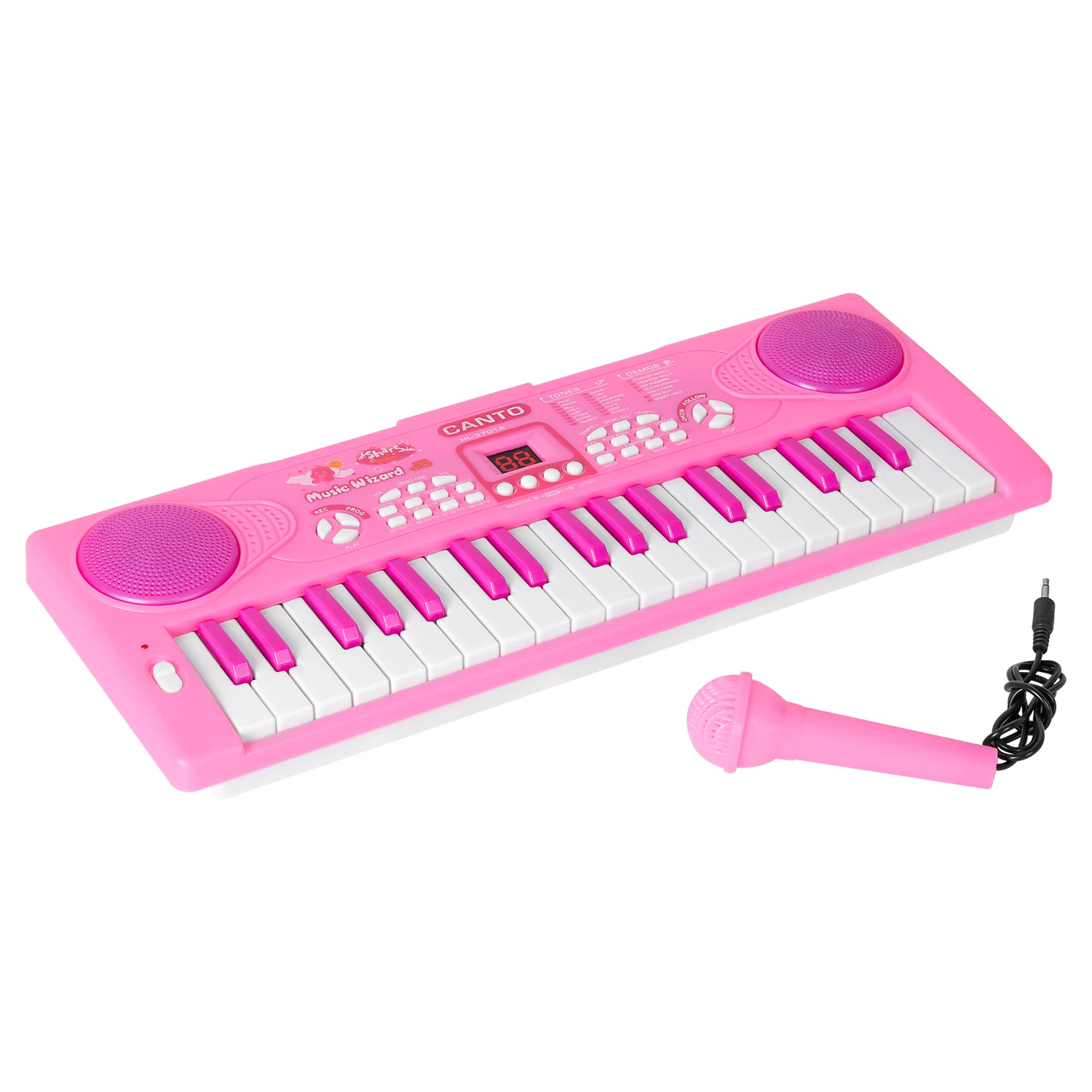 blue zhuolong Electric Piano 37 Keyboard Instrument with Microphone Kids Educational Toy