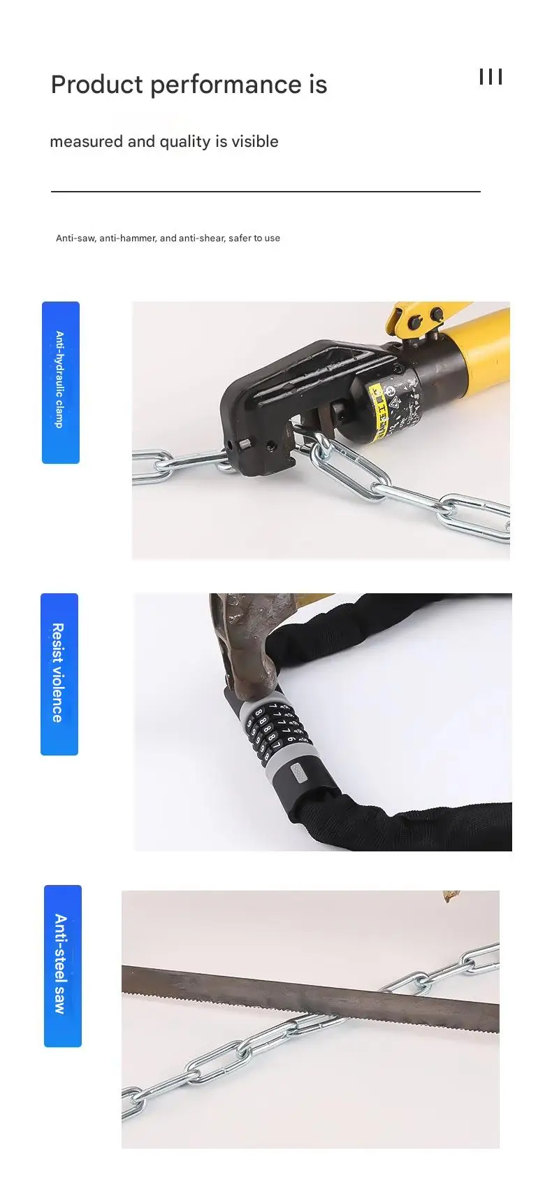 Portable Password Lock for Bicycles Motorcycles Electric Vehicles Mini Chain Lock Cycling Equipment Anti-Theft Accessory