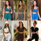 Clothing Custom Logo Women Gym Clothing Active Wear Crop Jacket Yoga Leggings And Tops Sport Fitness Yoga Sets