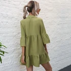 Shirt Summer Women's Solid Loose Half Sleeve Casual Shirt Dress In 2021