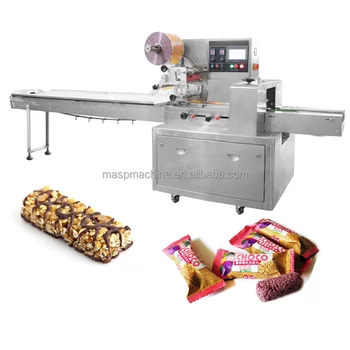 easy operation automatic horizontal wrapping flow energy bar packaging machine