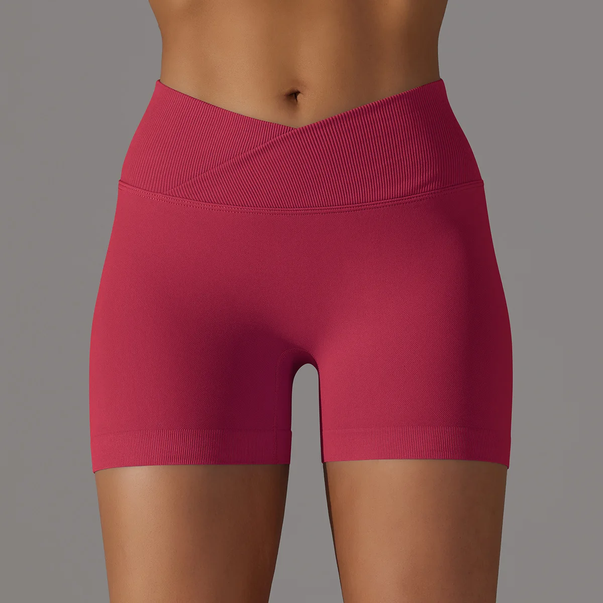 Wholesale Women's High Quality Seamless V Waist Scrunch Booty Fitness Gym Athletic Gym Yoga Shorts